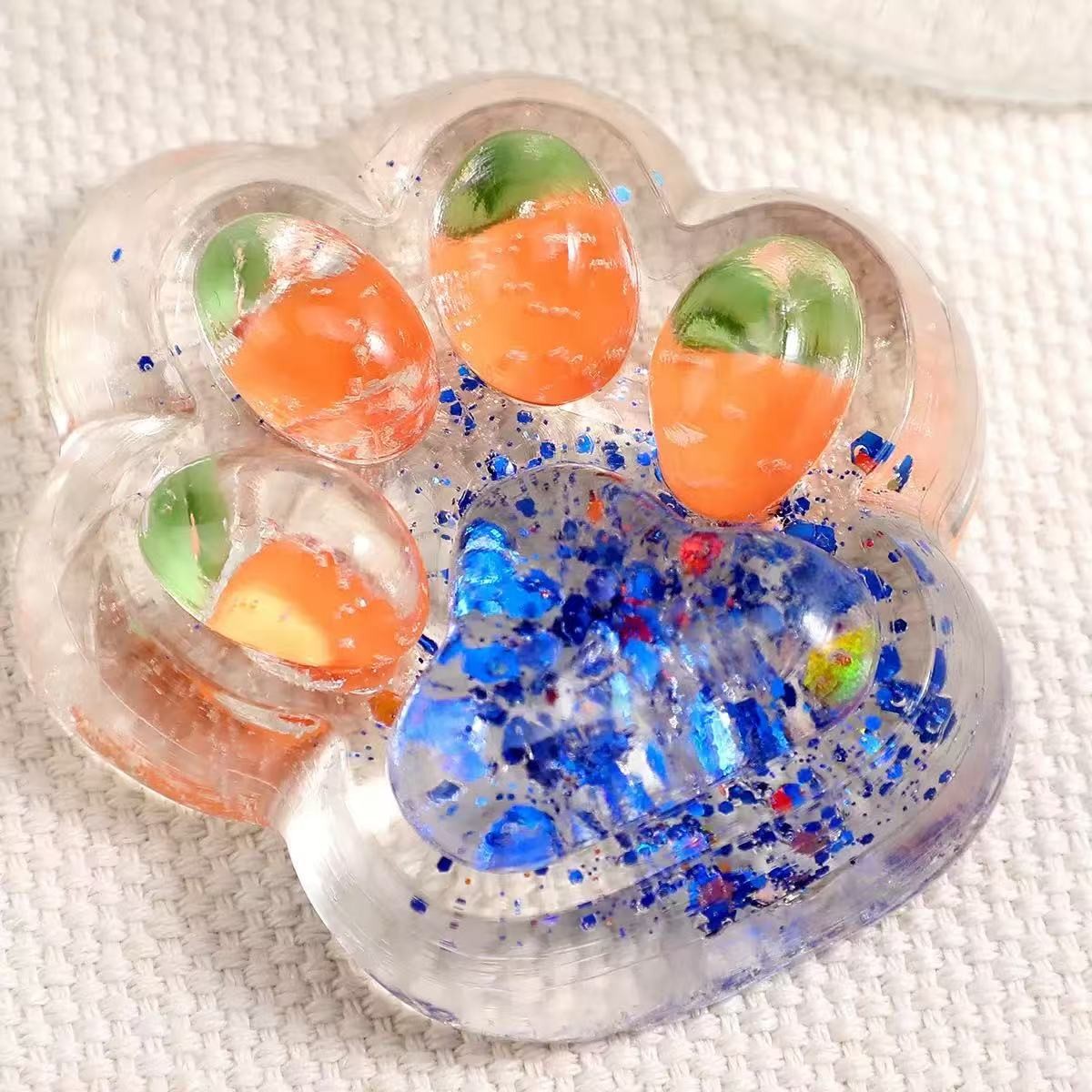 Jucarie Antistres Squishy, Flippy, cu Revenire Lenta, Labuta de Pisica Pufoasa, 7.5 cm, Ambalaj Transparent, Model 270526 Multicolor [1]