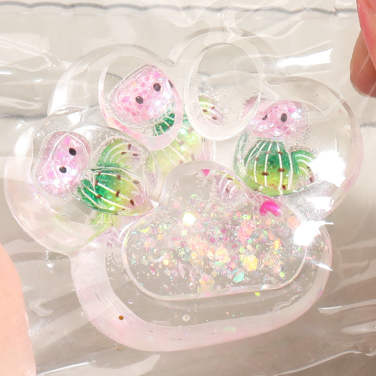 Jucarie Antistres Squishy, Flippy, Labuta de Pisica Pufoasa, cu Revenire Lenta, 7 x 6.5 cm, Model Ciuperca, Multicolor [5]