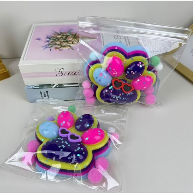 Jucarie Antistres Squishy, Flippy, cu Revenire Lenta, Squeeze Toys, Model Cat Paw, 12.5x10.5 cm, 220g, +3 Ani, din TPR, Model 5, Multicolor [4]