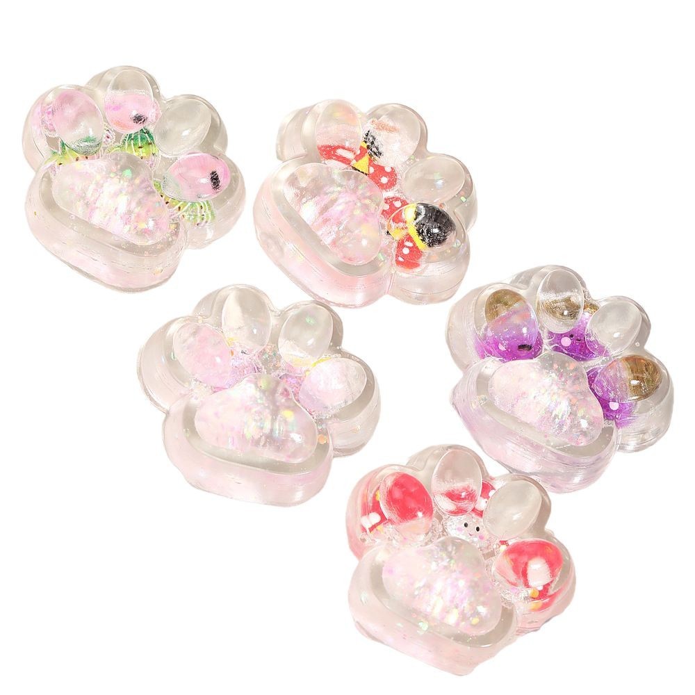 Jucarie Antistres Squishy, Flippy, Labuta de Pisica Pufoasa, cu Revenire Lenta, 7 x 6.5 cm, Model Ciuperca, Multicolor [11]