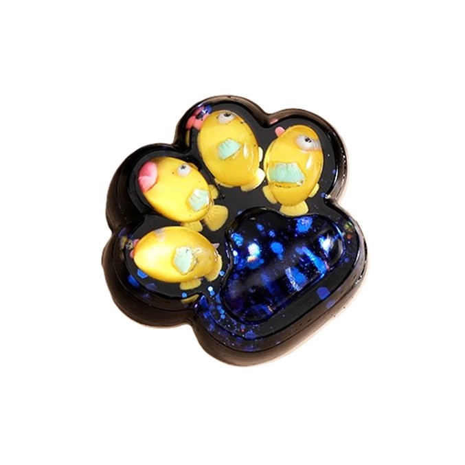Jucarie Antistres Squishy, Flippy, cu Revenire Lenta, Squeeze Pinch Family, Model Cat Paw, 6.5 x 6 cm, din Tpr, 4-6 Ani, Model 1 Pestisori, Negru cu Insertii [7]