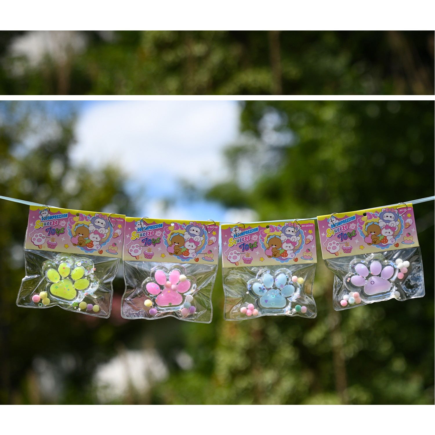 Jucarie Antistres Squishy, Flippy, cu Revenire Lenta, Labuta de Pisica Pufoasa, 7.5 cm, Ambalaj Transparent, Model 27057, Multicolor [4]