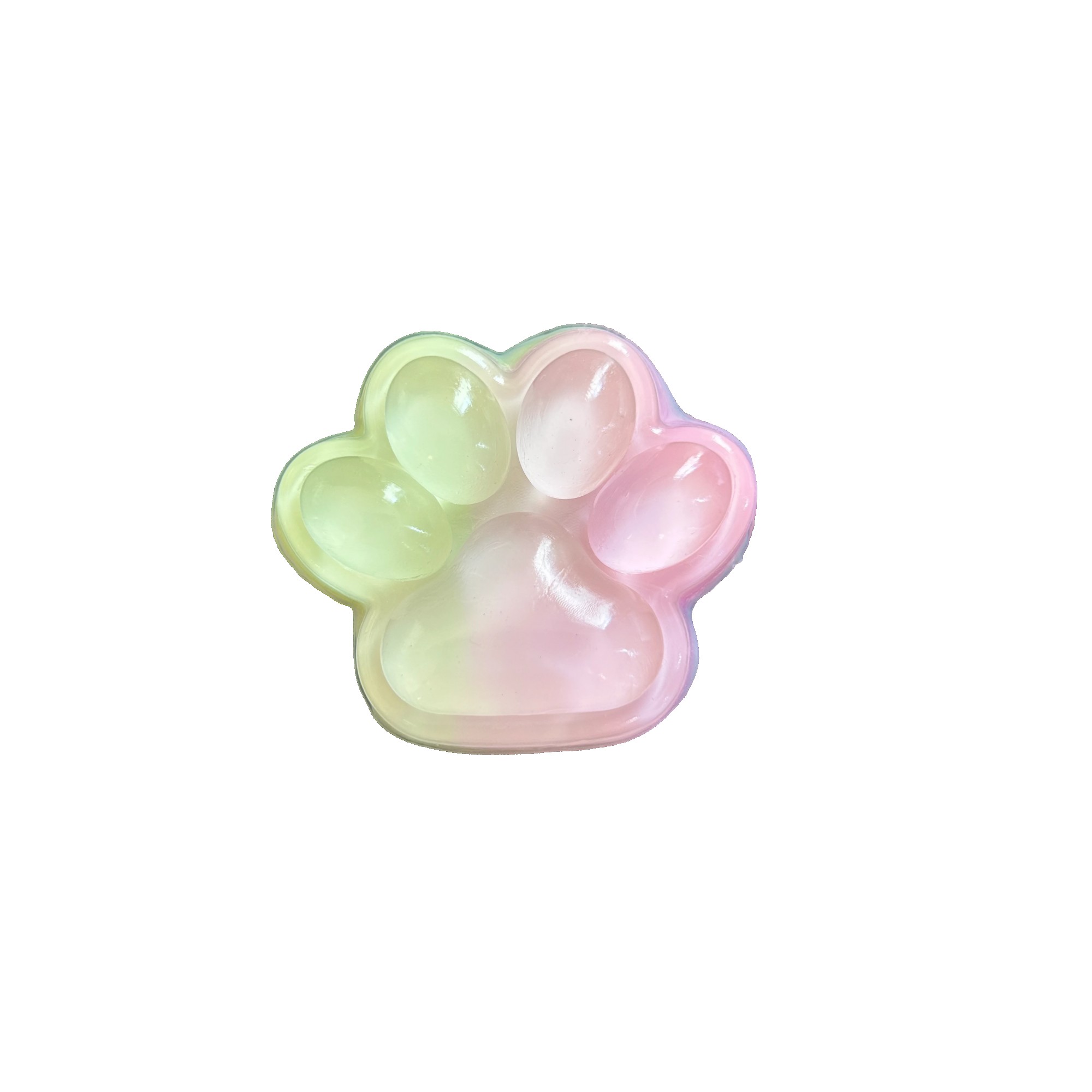 Jucării, copii și bebe - Jucarie Antistres Squishy, Flippy, cu Revenire Lenta, Labuta de Pisica Pufoasa, 7.5 cm, Ambalaj Transparent, Model 270511, Multicolor