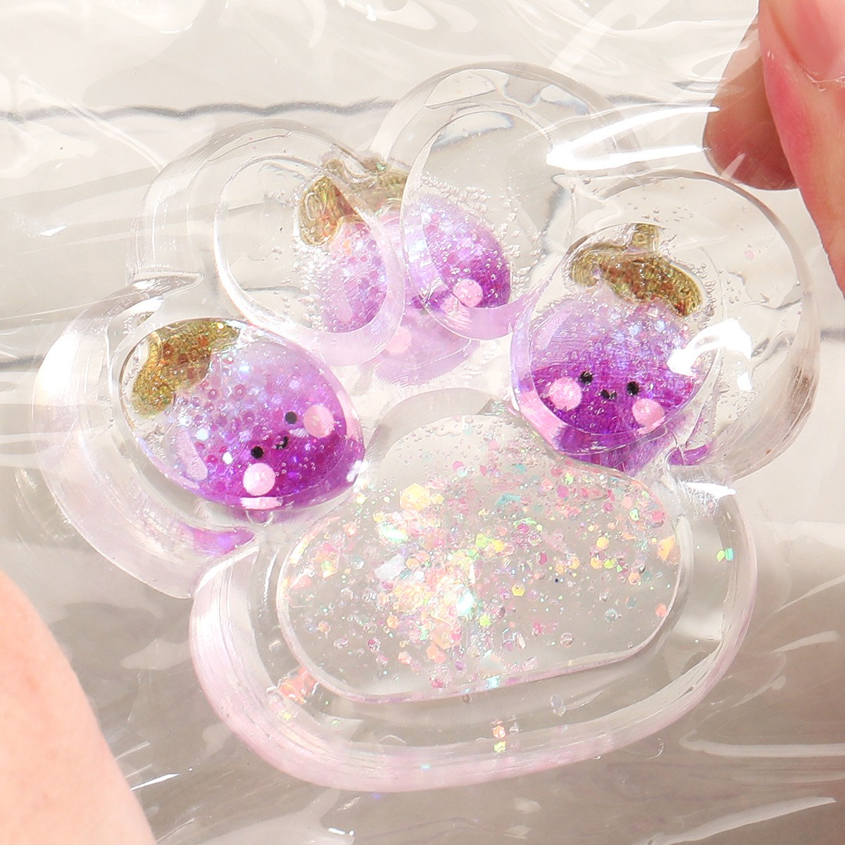 Jucarie Antistres Squishy, Flippy, Labuta de Pisica Pufoasa, cu Revenire Lenta, 7 x 6.5 cm, Model Ciuperca, Multicolor [3]