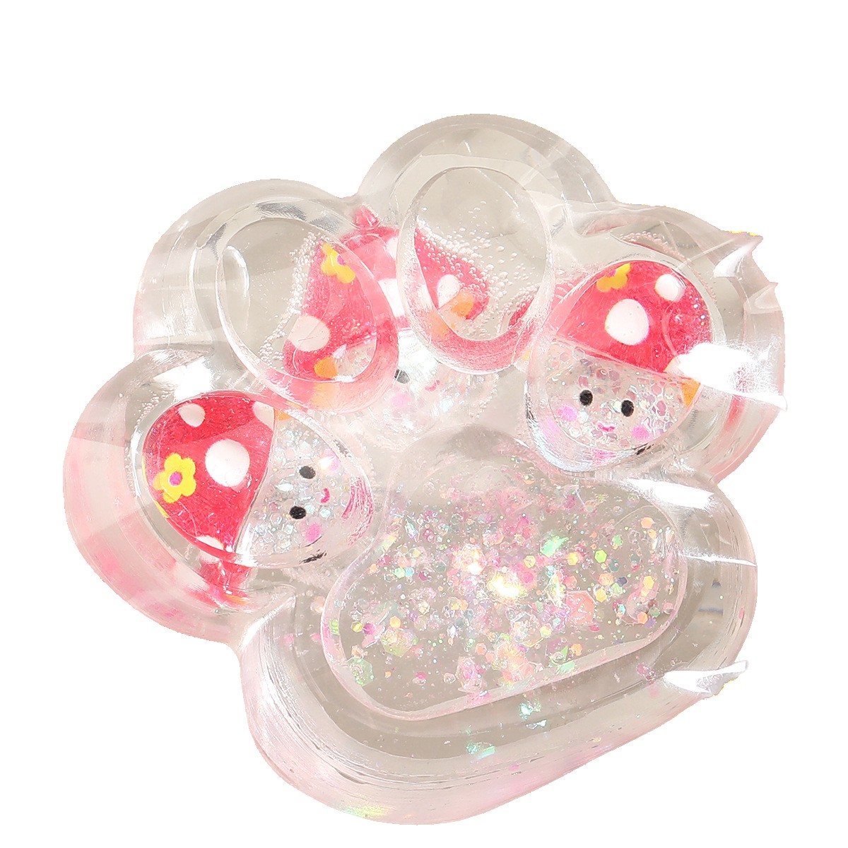 Jucării, copii și bebe - Jucarie Antistres Squishy, Flippy, Labuta de Pisica Pufoasa, cu Revenire Lenta, 7 x 6.5 cm, Model Ciuperca, Multicolor
