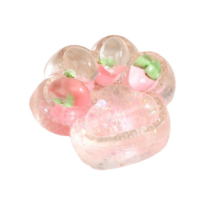 Jucării, copii și bebe - Jucarie Antistres Squishy, Flippy, cu Revenire Lenta, Labuta de Pisica Pufoasa, 7.5 cm, Ambalaj Transparent, Model 270522, Multicolor