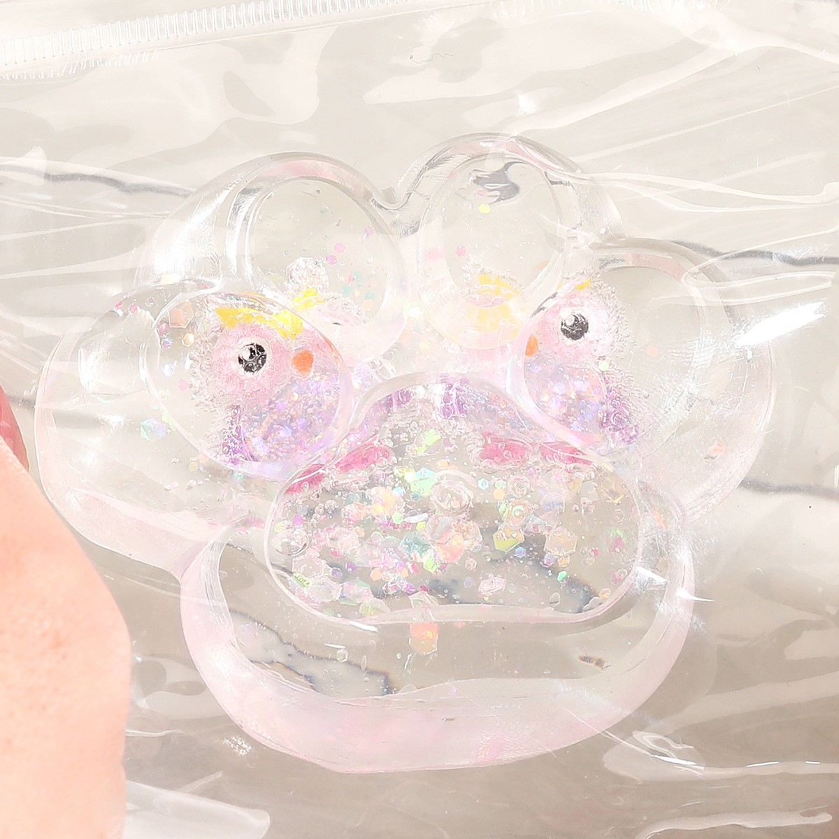 Jucarie Antistres Squishy, Flippy, Labuta de Pisica Pufoasa, cu Revenire Lenta, 7 x 6.5 cm, Model Ciuperca, Multicolor [1]