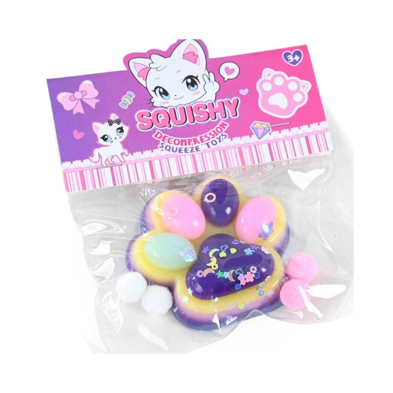 Jucarie Antistres Squishy, Flippy, cu Revenire Lenta, Labuta de Pisica Pufoasa, 7.5 cm, Ambalaj Transparent, Model 27051, Multicolor [2]