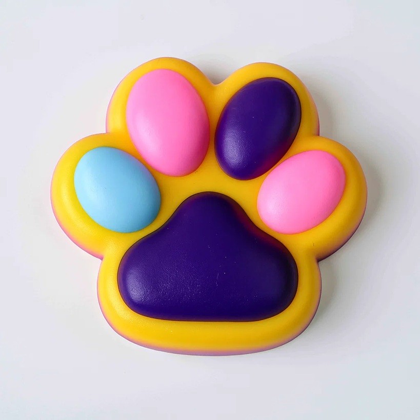 Jucarie Antistres Squishy, Flippy, cu Revenire Lenta, Squeeze Toys, Model Cat Paw, 12.5x10.5 cm, 220g, +3 Ani, din TPR, Model 5, Multicolor [3]