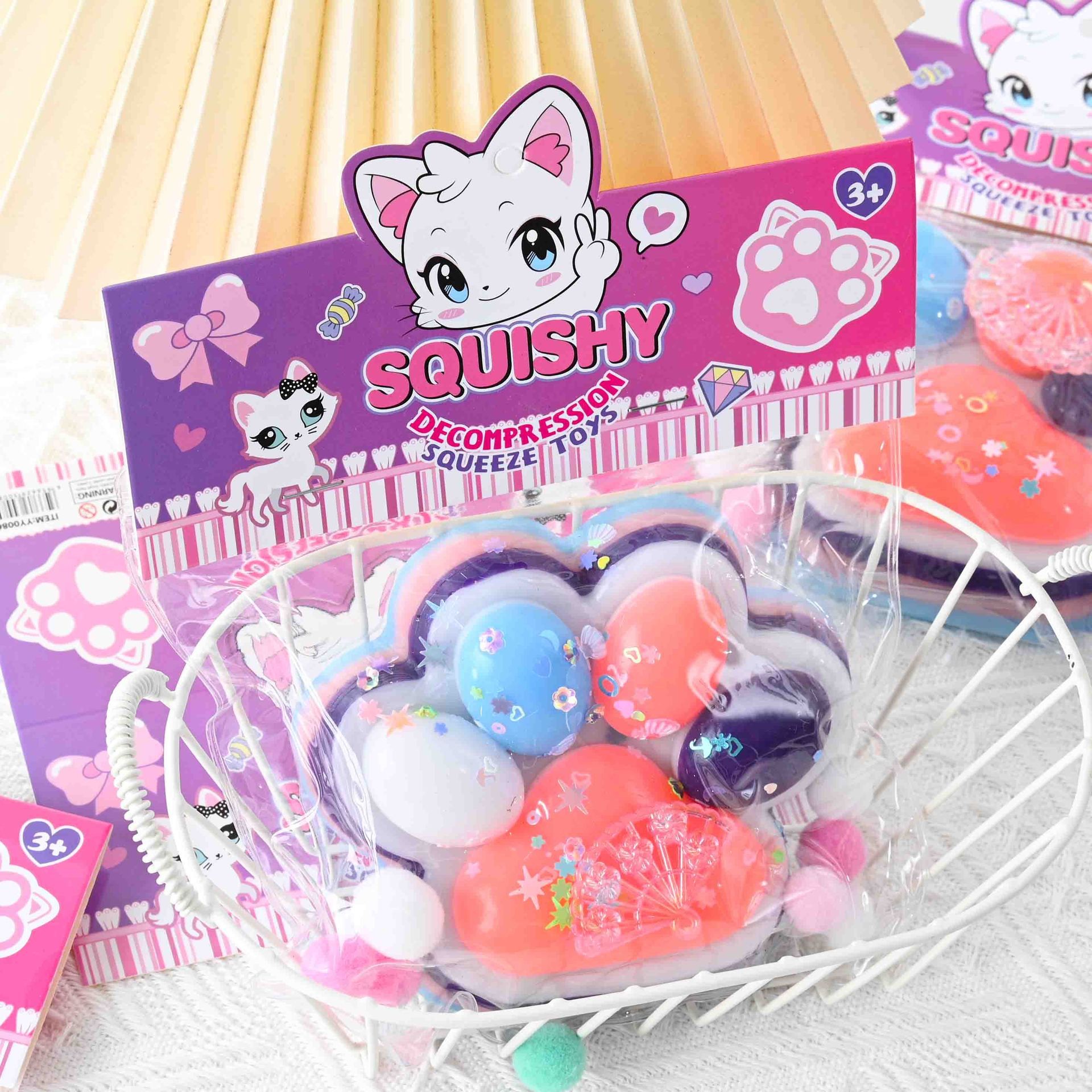 Jucarie Antistres Squishy, Flippy, cu Revenire Lenta, Squeeze Toys, Model Cat Paw, 12.5x10.5 cm, 220g, +3 Ani, din TPR, Model 1, Multicolor [1]