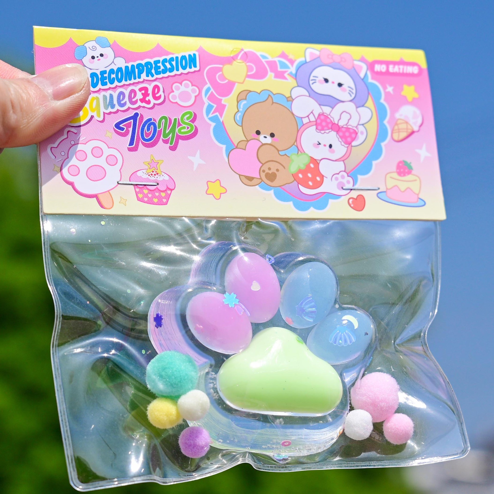 Jucarie Antistres Squishy, Flippy, cu Revenire Lenta, Labuta de Pisica Pufoasa, 7.5 cm, Ambalaj Transparent, Model 27055, Multicolor [4]