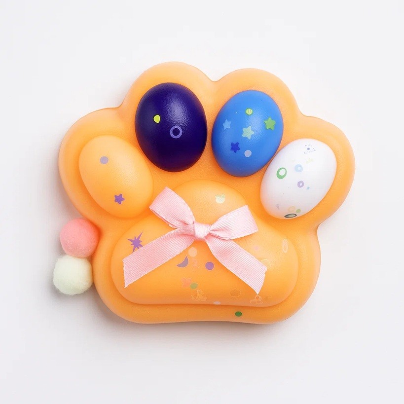 Jucarie Antistres Squishy, Flippy, cu Revenire Lenta, Squeeze Toys, Model Cat Paw, 12.5x10.5 cm, 220g, +3 Ani, din TPR, Model 8, Multicolor [2]
