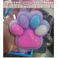 Jucării, copii și bebe - Jucarie Antistres Squishy, Flippy, cu Revenire Lenta, Labuta de Pisica Pufoasa, 8.5 x 7.5 cm, Ambalaj Transparent, Multicolor Roz