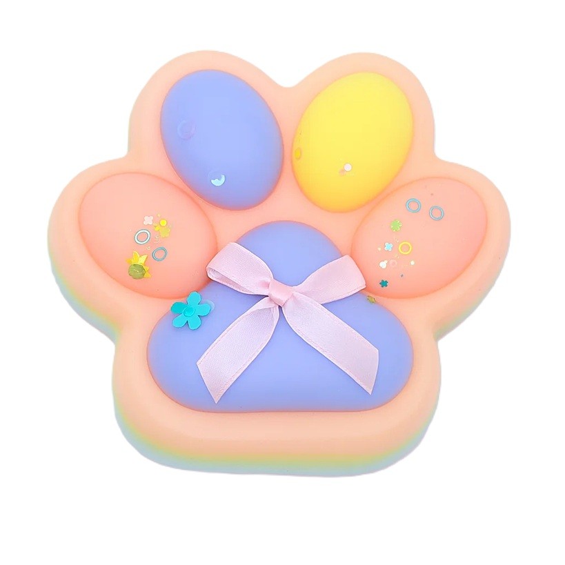 Jucării, copii și bebe - Jucarie Antistres Squishy, Flippy, cu Revenire Lenta, Squeeze Toys, Model Cat Paw, 12.5x10.5 cm, 220g, +3 Ani, din TPR, Model 3, Multicolor
