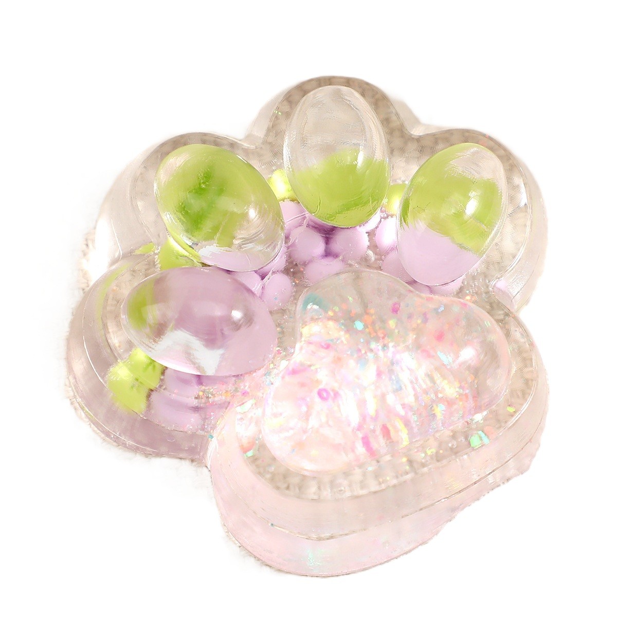 Jucării, copii și bebe - Jucarie Antistres Squishy, Flippy, cu Revenire Lenta, Labuta de Pisica Pufoasa, 7.5 cm, Ambalaj Transparent, Model 270524 Multicolor