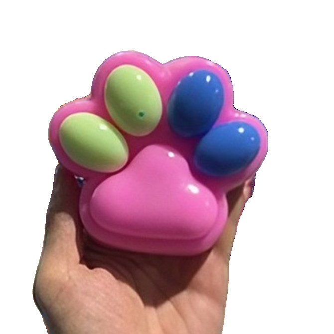 Jucării, copii și bebe - Jucarie Antistres Squishy, Flippy, cu Revenire Lenta, Squeeze Pinch Family, Model Cat Paw, 12.5x10.5 cm, 220g, Ambalaj Transparent, Model 018, Multicolor