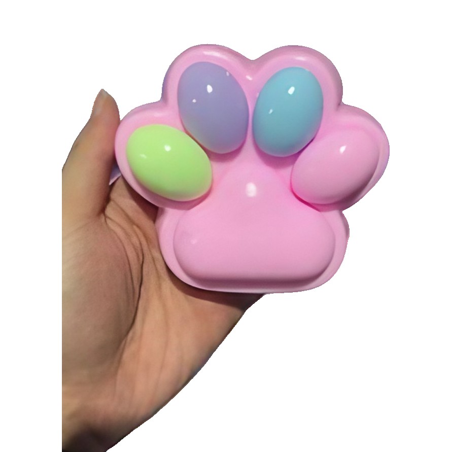 Jucării, copii și bebe - Jucarie Antistres Squishy, Flippy, cu Revenire Lenta, Squeeze Pinch Family, Model Cat Paw, 12.5x10.5 cm, 220g, Ambalaj Transparent, Model 023, Multicolor