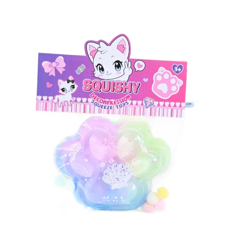Jucării, copii și bebe - Jucarie Antistres Squishy, Flippy, Labuta de Pisica Squeeze Toys, cu Revenire Lenta, 7.5 cm, Model 270531, Multicolor