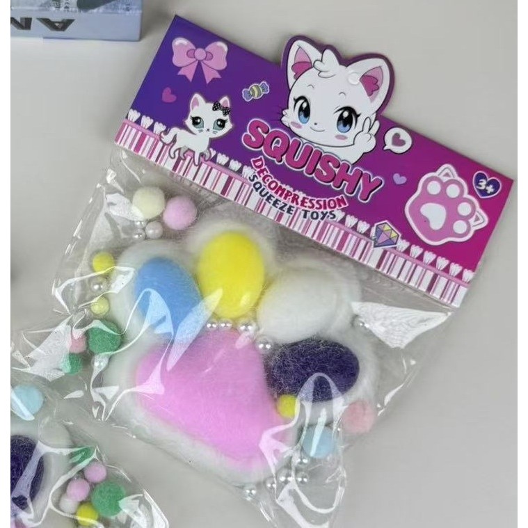 Jucarie Antistres Squishy, Flippy, cu Revenire Lenta, Squeeze Toys, Model Cat Paw, 12.5x10.5 cm, 220g, +3 Ani, din TPR, Model 9, Multicolor [1]