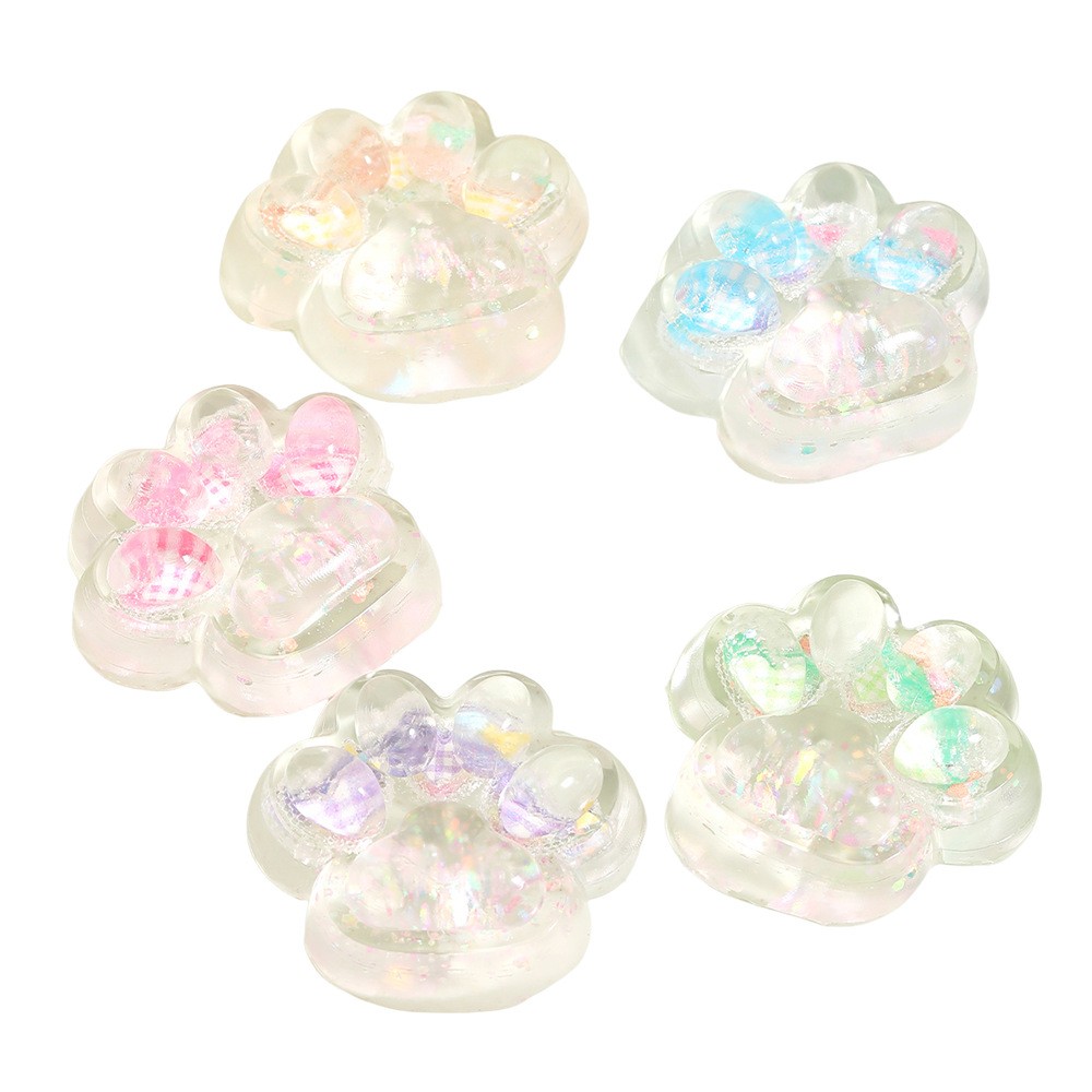Jucarie Antistres Squishy, Flippy, Labuta de Pisica Pufoasa, cu Revenire Lenta, 7 x 6.5 cm, Model Inima, Multicolor [6]