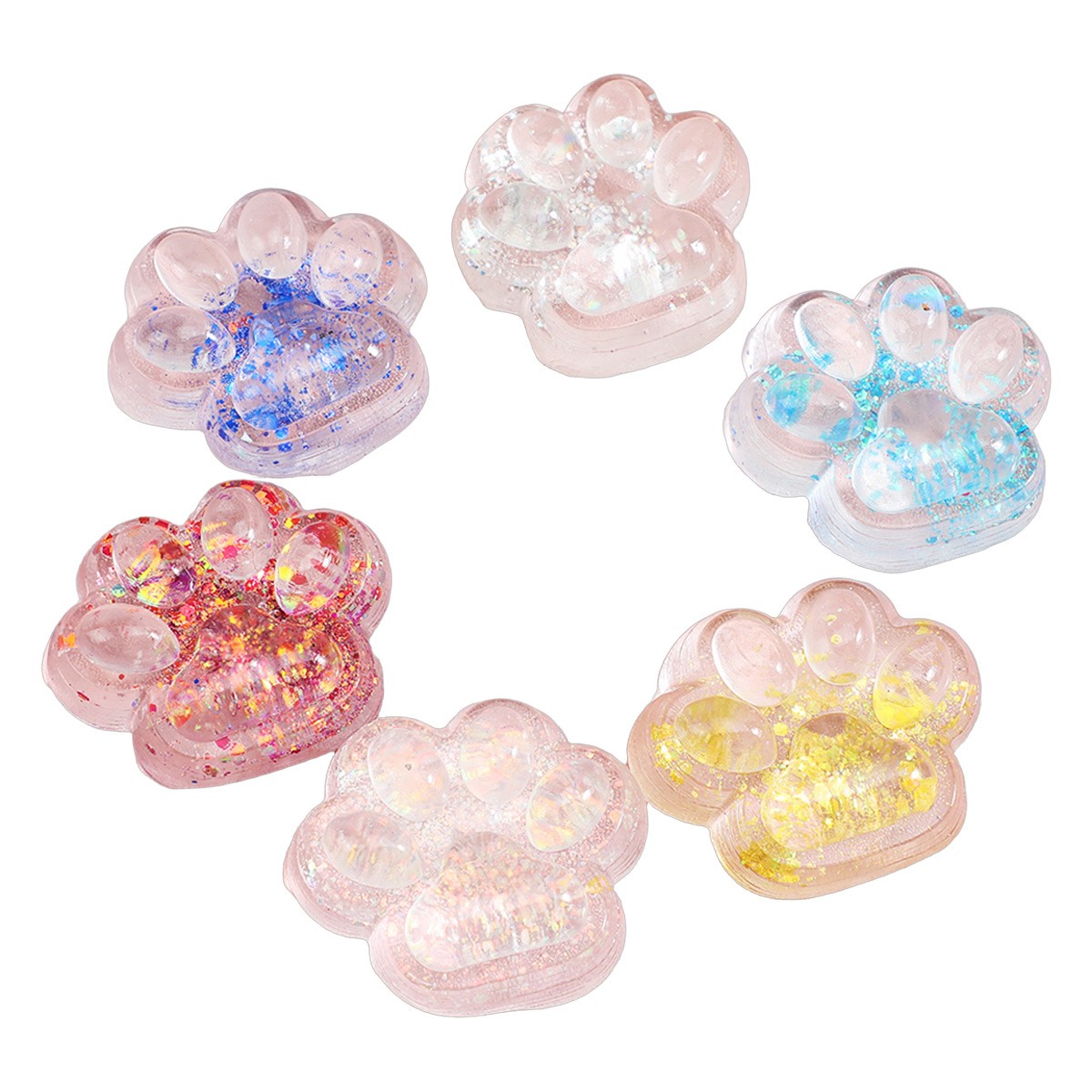 Jucarie Antistres Squishy, Flippy, Labuta de Pisica Pufoasa, cu Revenire Lenta, 7 x 6.5 cm, Model 270532, Multicolor [8]