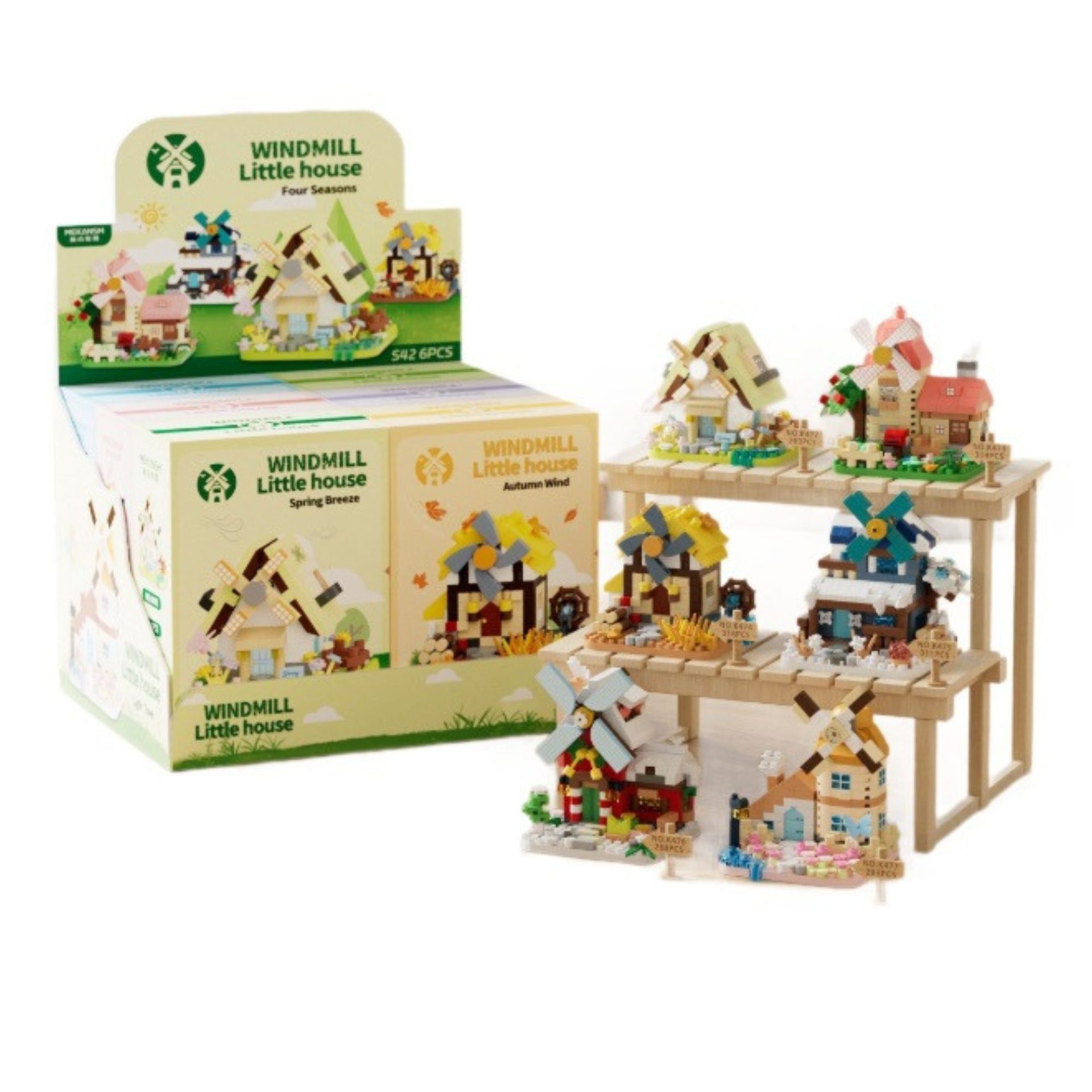 Set de Constructie, Flippy, Model Miniatura Moara de Vant, Jucarie Educativa STEM, Model 3D, Micro-Caramizi, 311 piese, +6 Ani, cm, 11.5 x 8 x 4.5 cm, Violet [6]