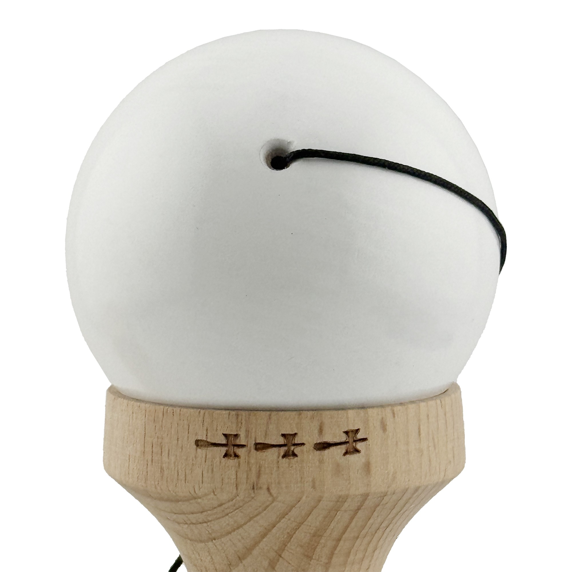 Kendama X Originala, Profesionala, Flippy, Rubber Grip, Cupe Mari KING SIZE V3, Gaura in Baza, Rulment Metalic, din lemn 18 cm, Ata 62/65 cm, Special Alb [9]