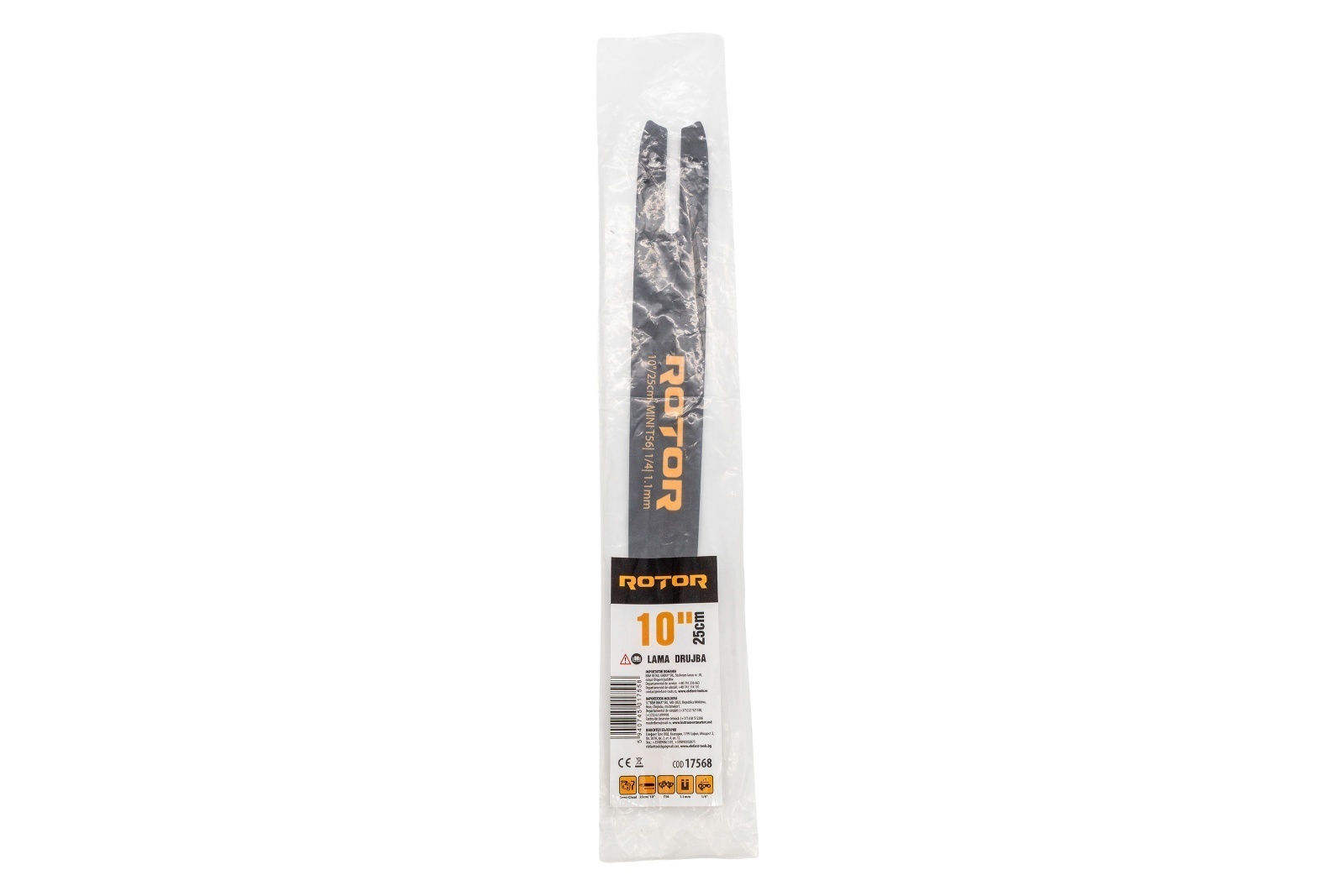 Lama drujba 25 cm / 10", pas 1/4, canal 1,1 mm, 28 dinti, 56 pinteni, semi-chisel, Rotor [1]