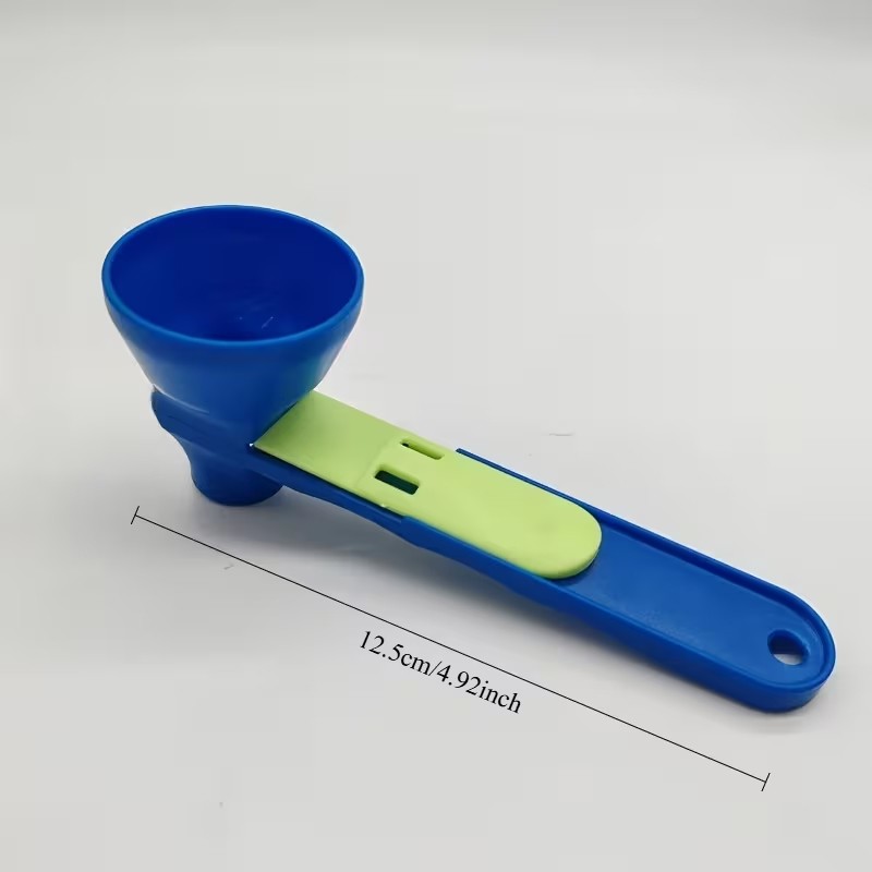 Lingura pentru Proteine, Flippy, Lingura cu Palnie Culisanta, Lingura Dozator pentru Lapte Praf si Suplimente, 12.5 cm, Albastru [3]