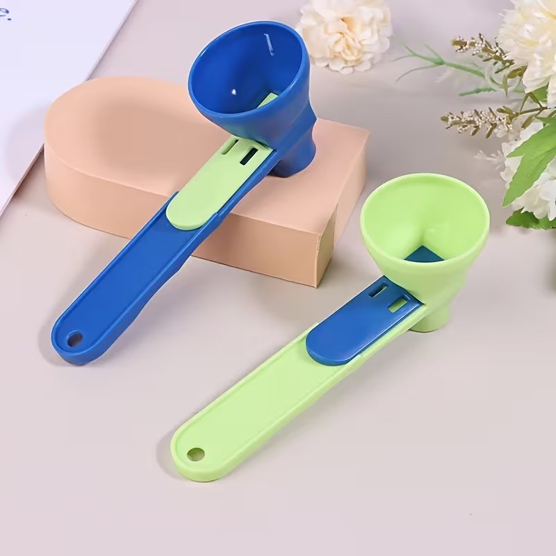 Lingura pentru Proteine, Flippy, Lingura cu Palnie Culisanta, Lingura Dozator pentru Lapte Praf si Suplimente, 12.5 cm, Verde [5]