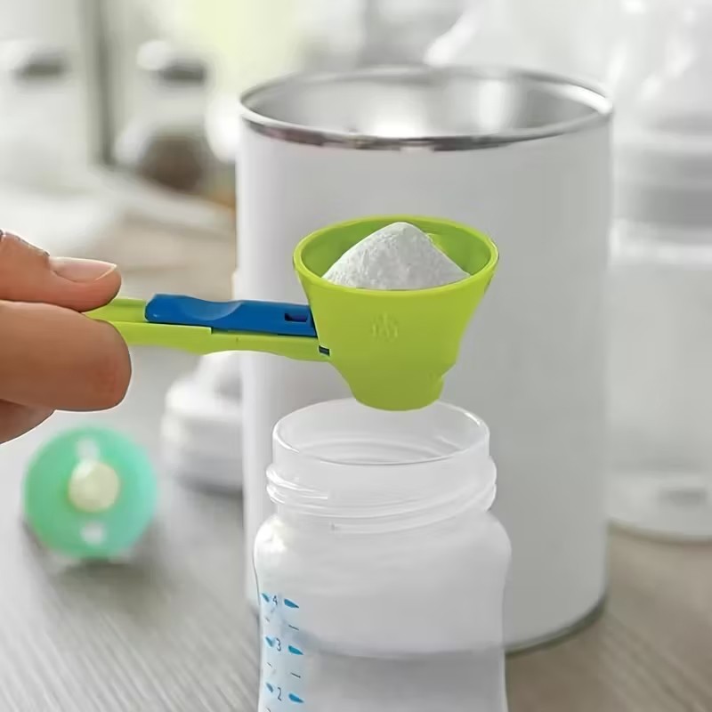 Lingura pentru Proteine, Flippy, Lingura cu Palnie Culisanta, Lingura Dozator pentru Lapte Praf si Suplimente, 12.5 cm, Verde [2]