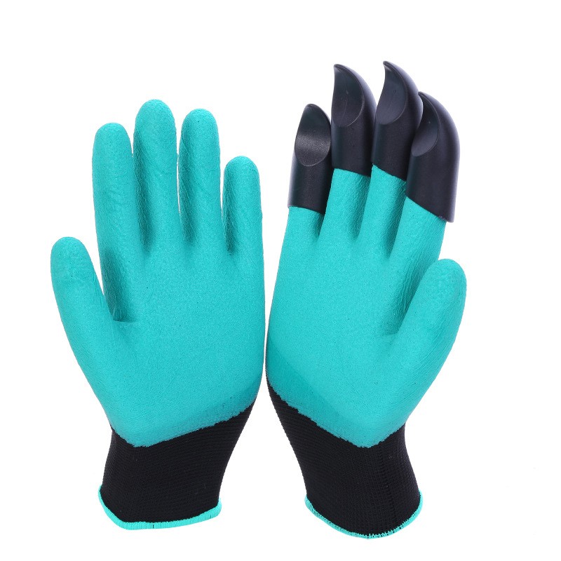 Manusi de Gradinarit cu Gheare, Flippy, Manusi Universale Marime L, Rezistente la Uzura, Impermeabile, Multifunctionale pentru Sapare si Plantare, Negru Verde deschis [3]