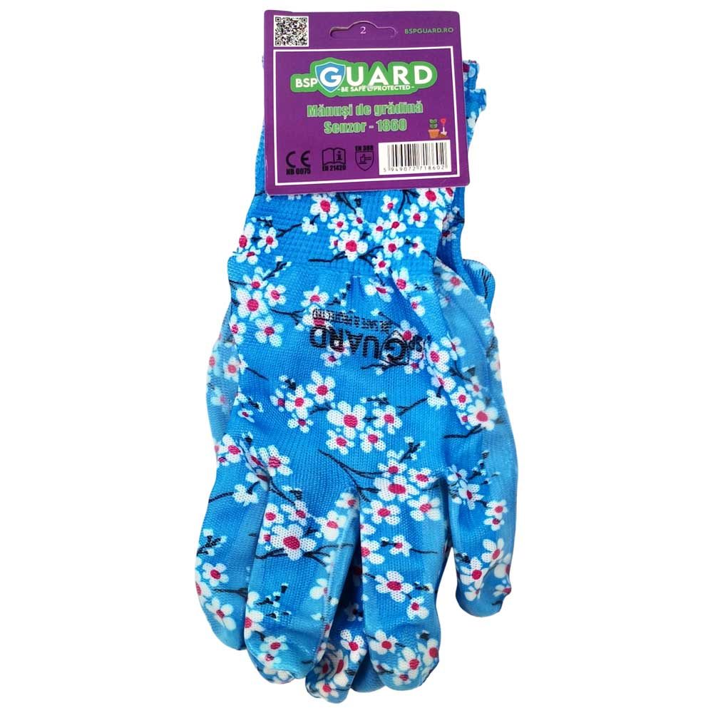 Detergenți și soluții de curățenie - Manusi Textil/Cauciucat Gradina cu Flori Colorate