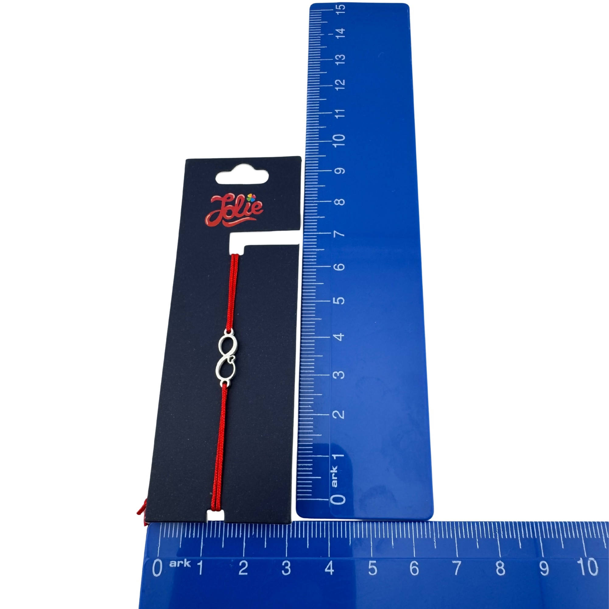 Martisor Bratara din Inox pentru Copii, Jolie, Textil si Inox, Snur Rosu, Model Infinit Inimioara, Argintiu [3]