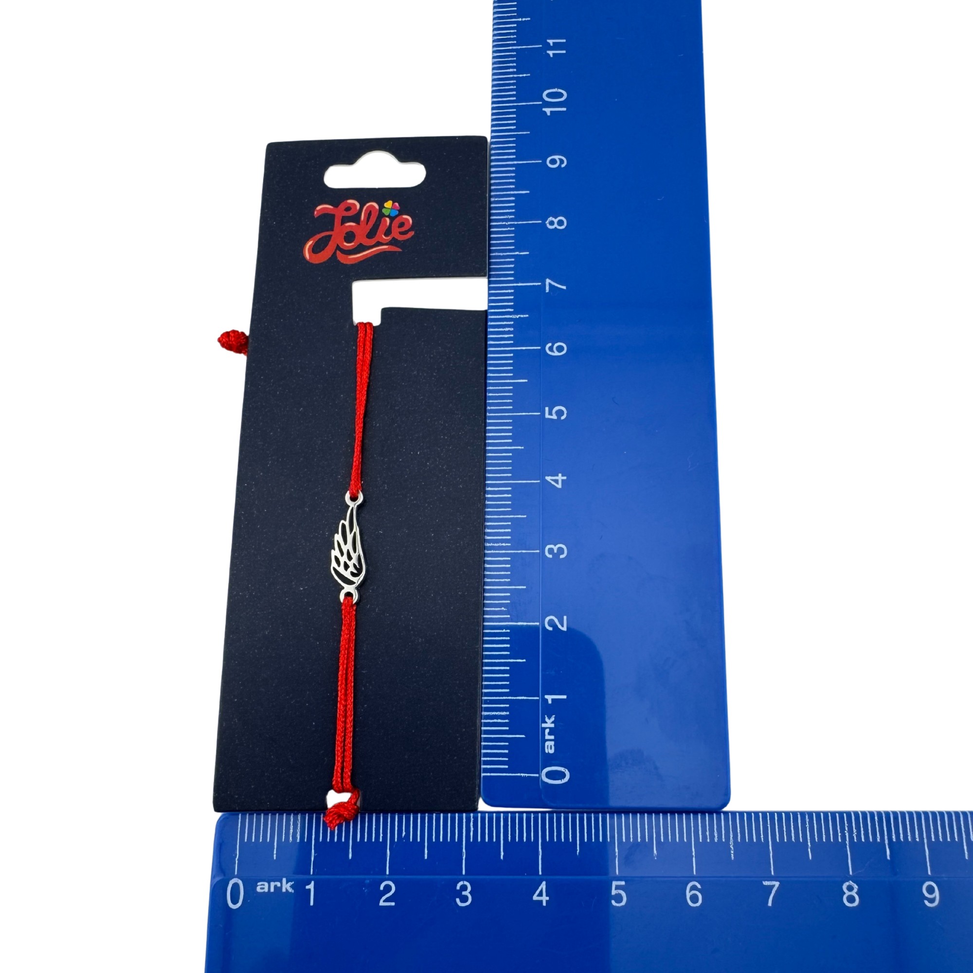 Martisor Bratara din Inox pentru Copii, Jolie, Textil si Inox, Snur Rosu, Model Aripa de Inger, Argintiu [3]