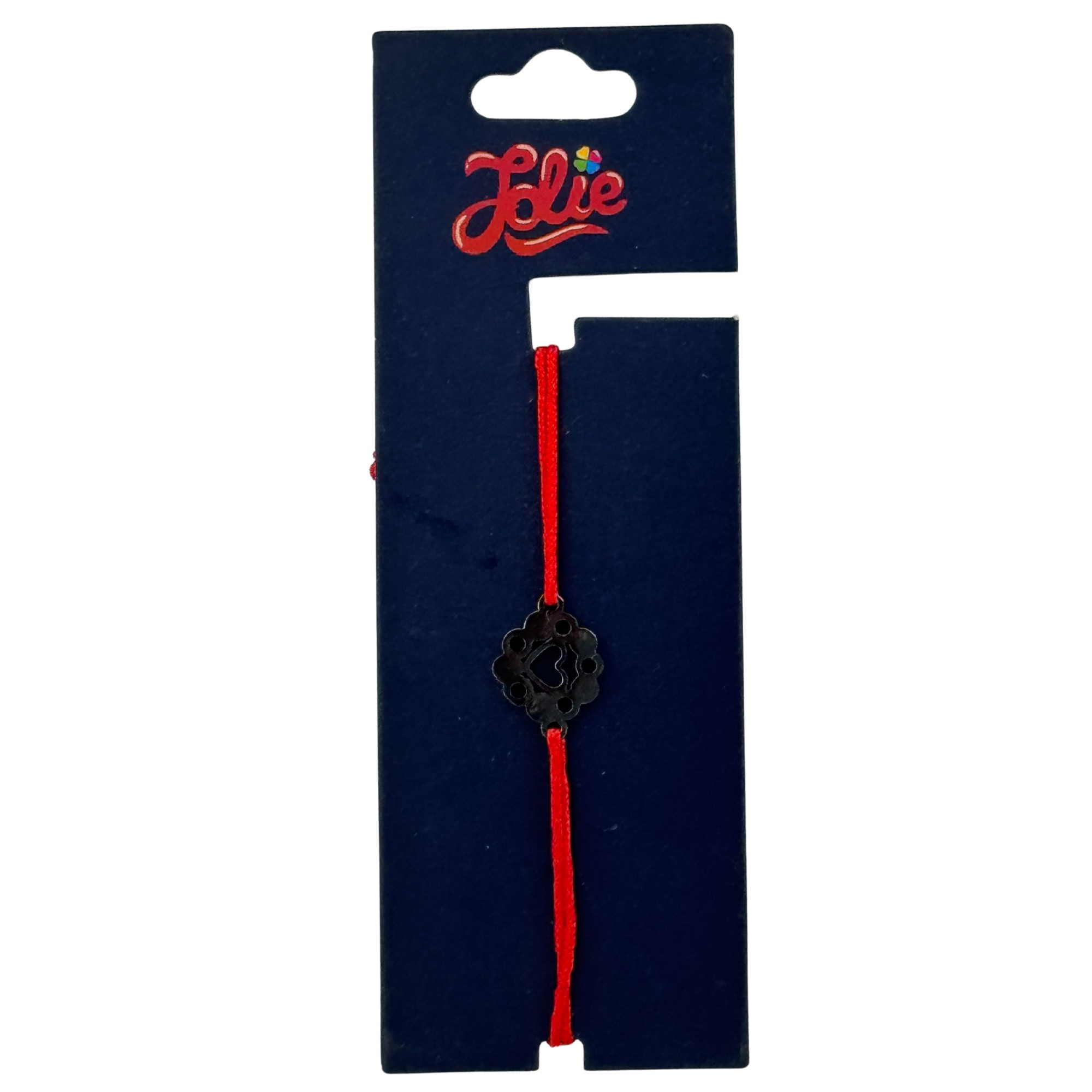 Martisor Bratara din Inox pentru Copii, Jolie, Textil si Inox, Snur Rosu, Model Inima, Argintiu [2]