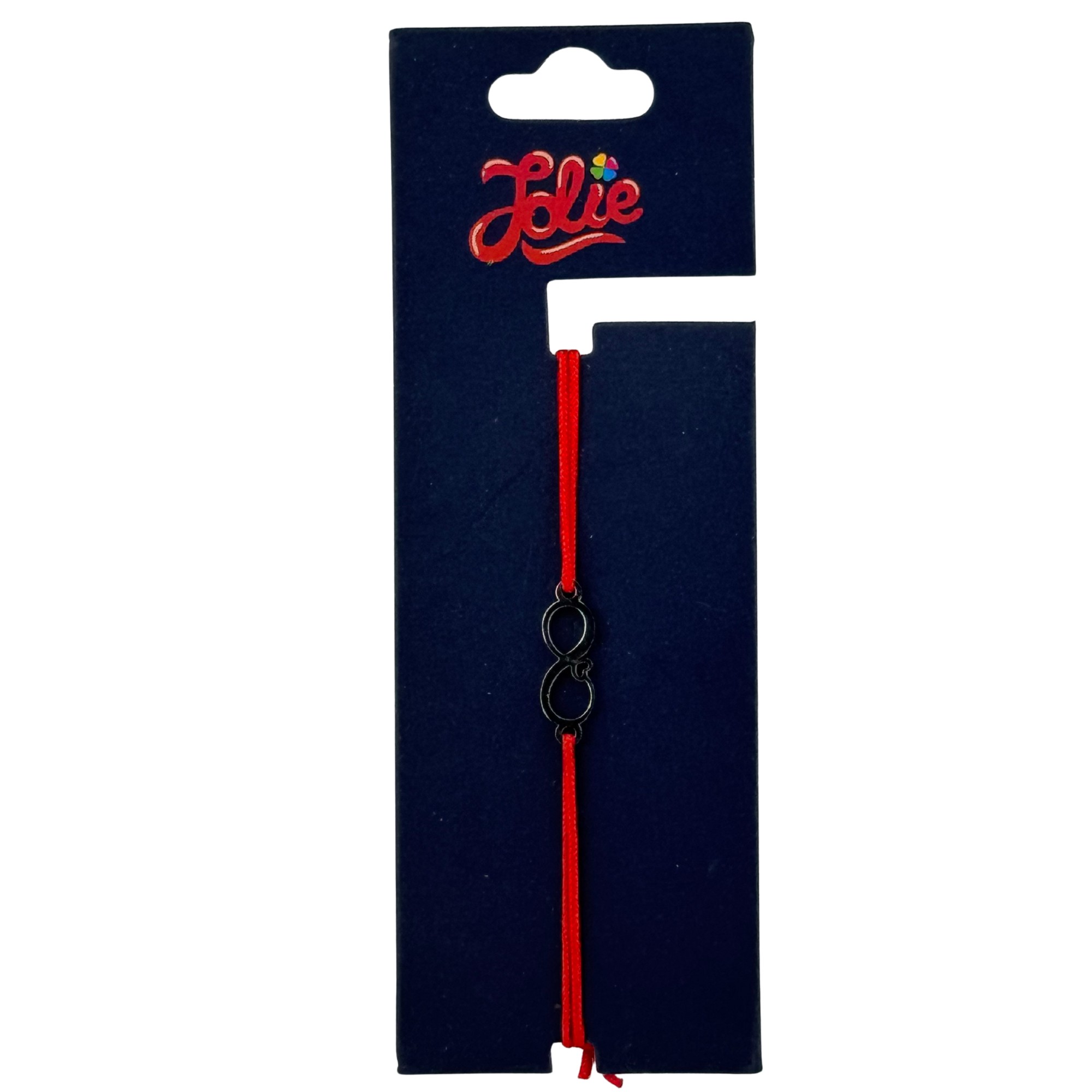 Martisor Bratara din Inox pentru Copii, Jolie, Textil si Inox, Snur Rosu, Model Infinit Inimioara, Argintiu [2]