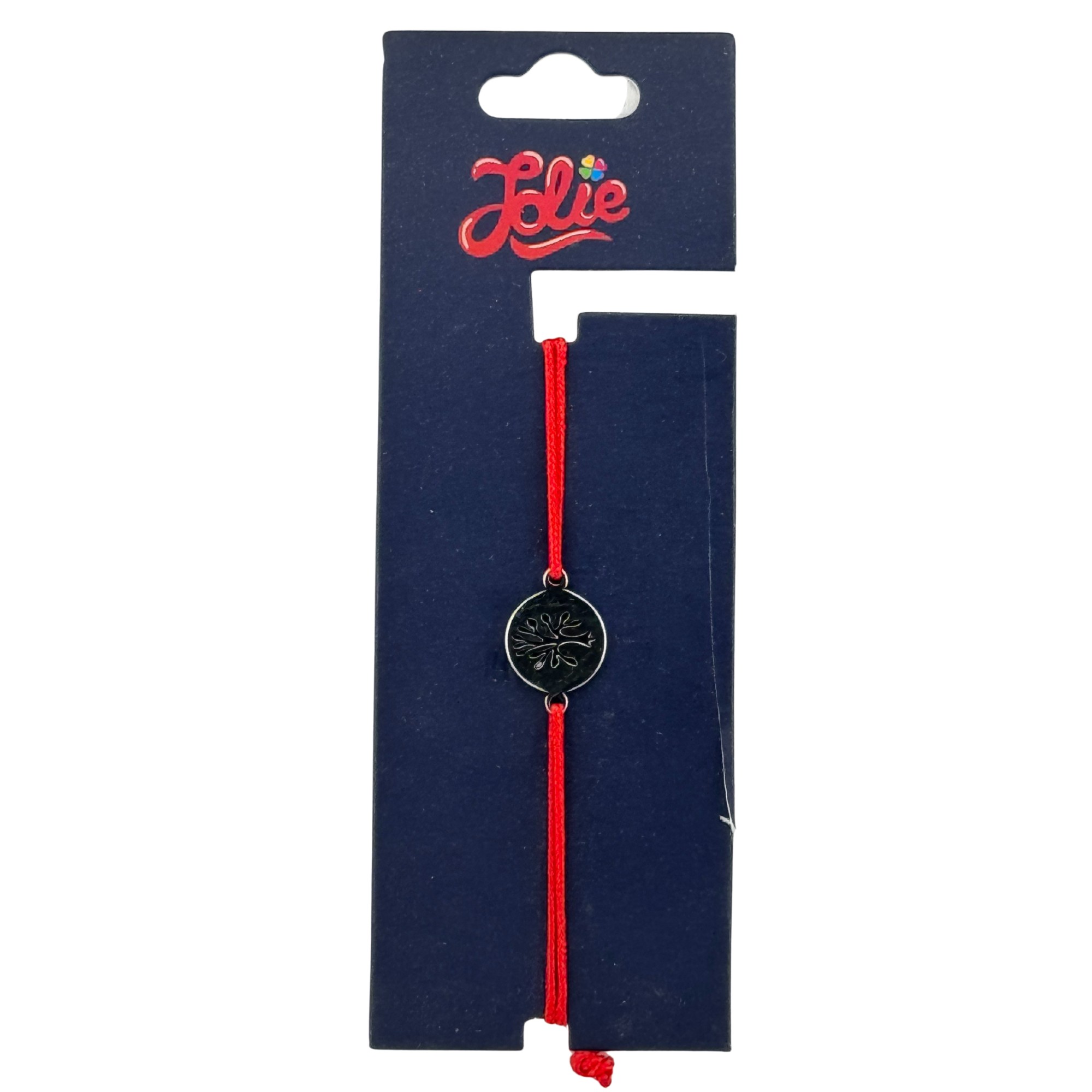 Martisor Bratara din Inox pentru Copii, Jolie, Textil si Inox, Snur Rosu, Model Banut, Argintiu [2]
