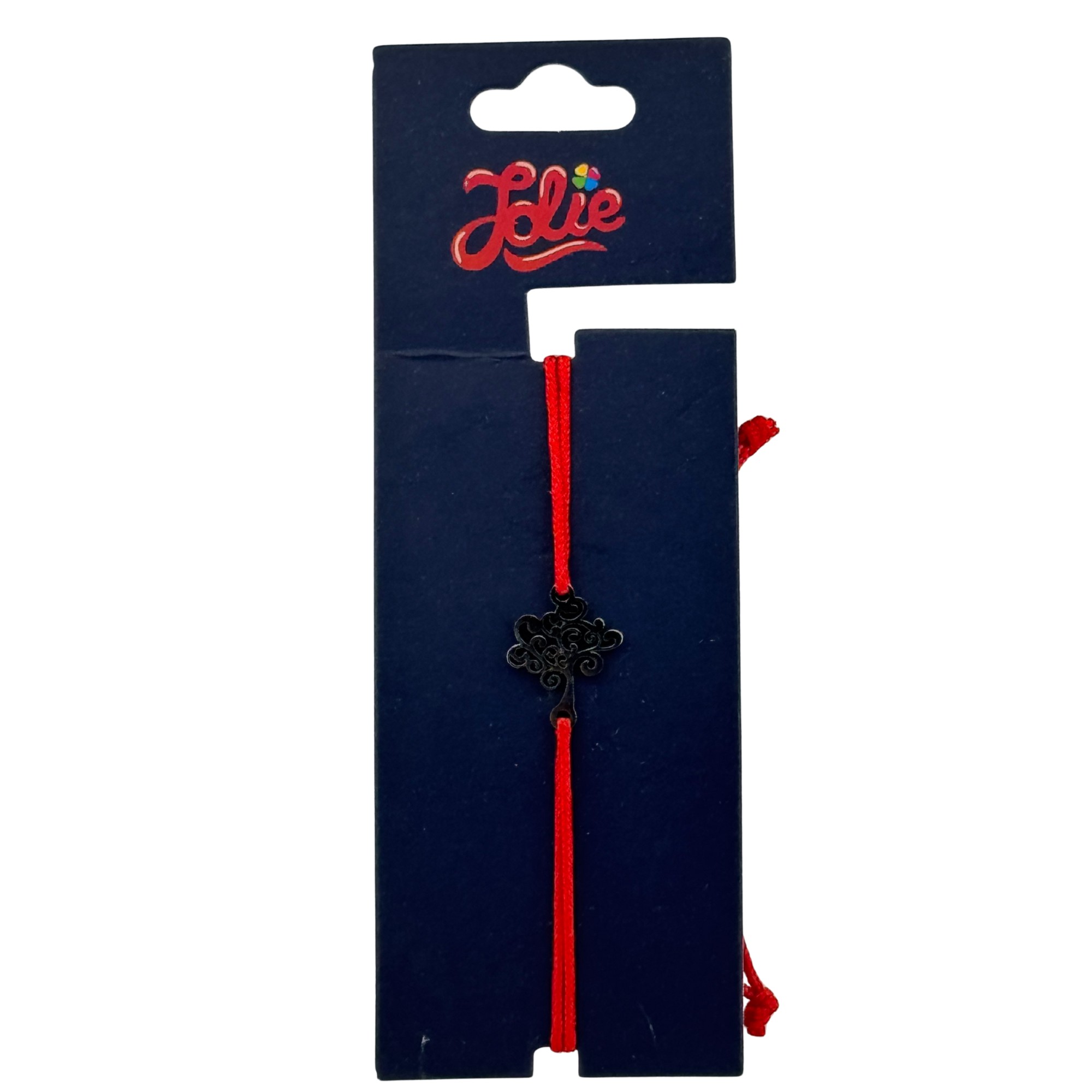 Martisor Bratara din Inox pentru Copii, Jolie, Textil si Inox, Snur Rosu, Model Copac, Argintiu [2]