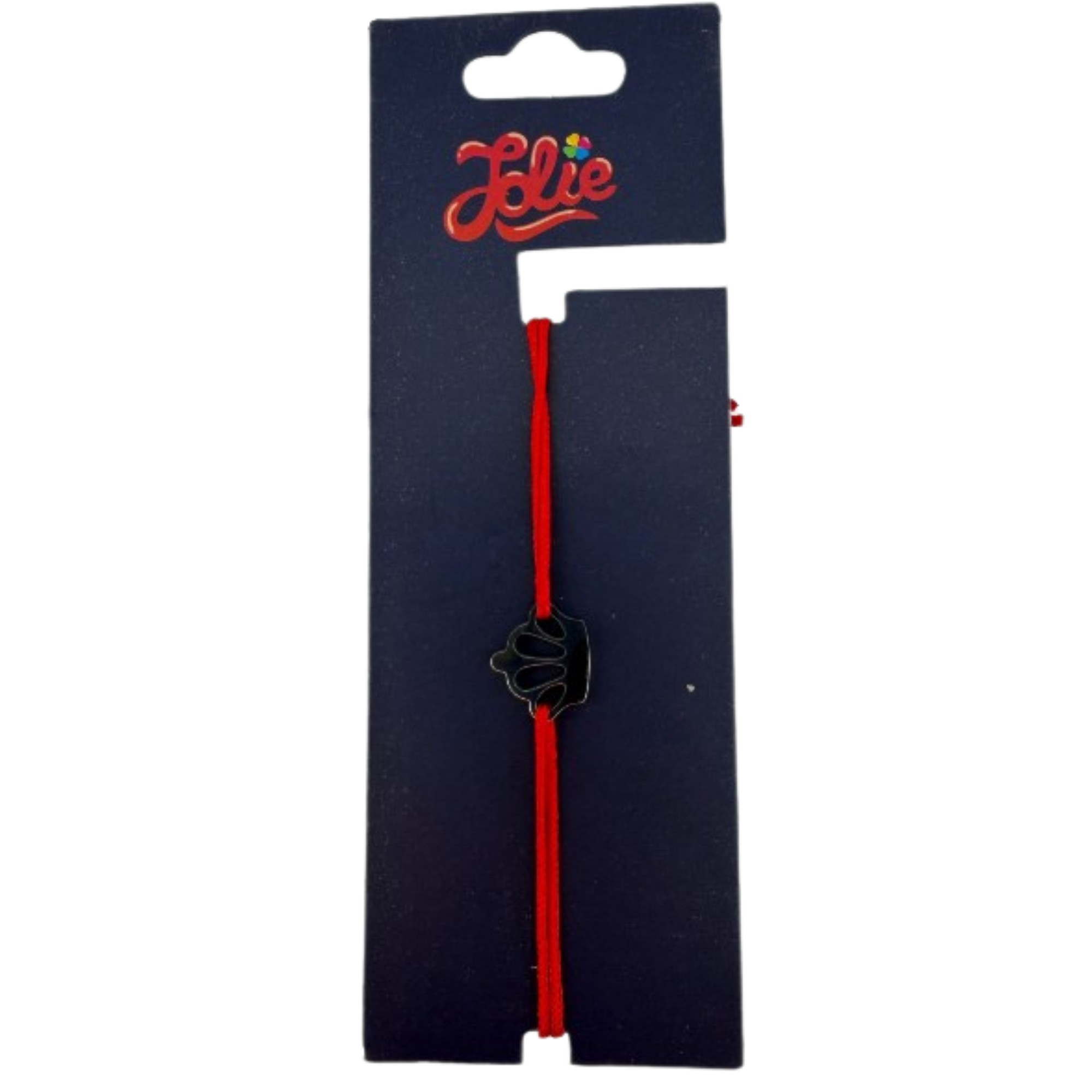 Martisor Bratara din Inox pentru Copii, Jolie, Textil si Inox, Snur Rosu, Model Coroana, Argintiu [0]