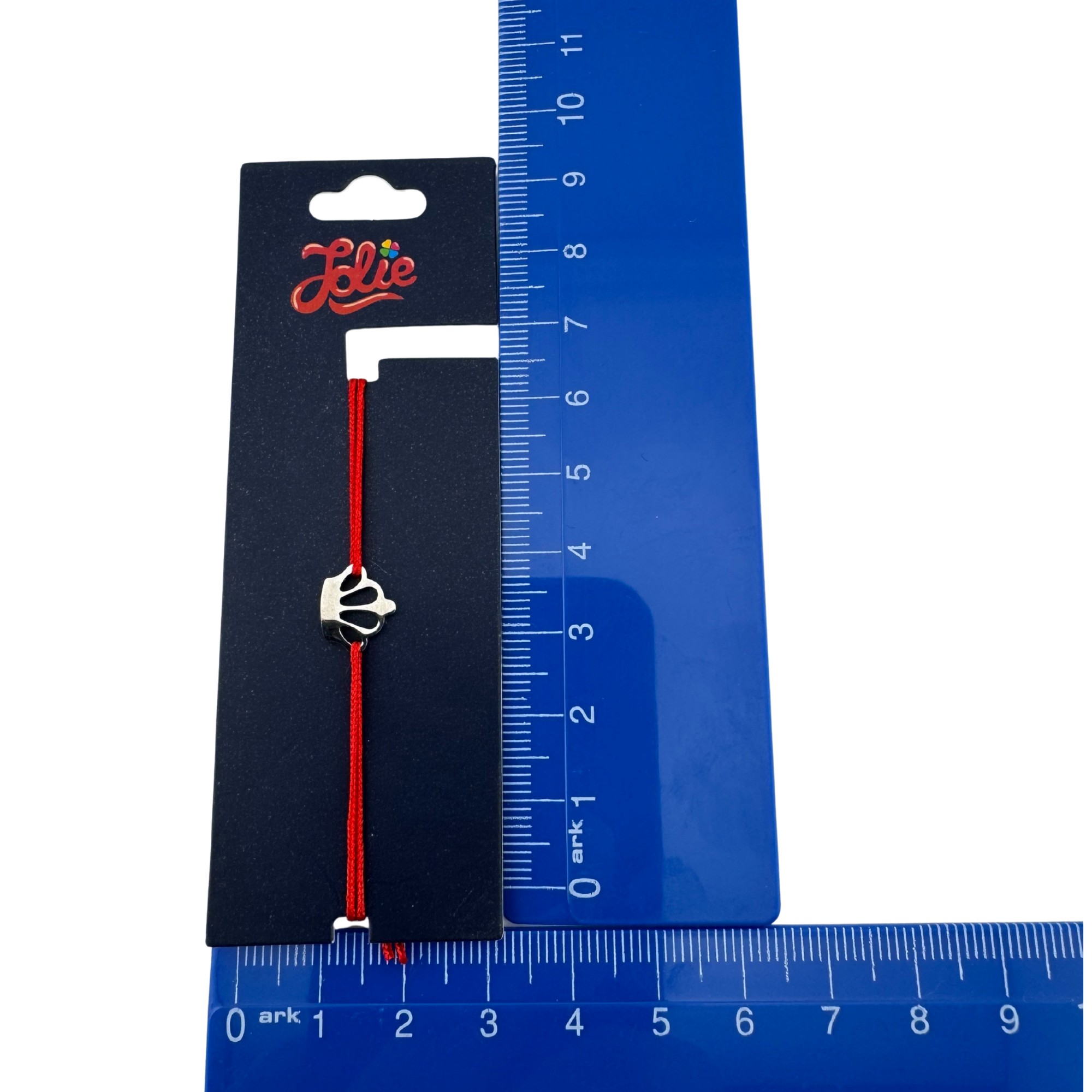 Martisor Bratara din Inox pentru Copii, Jolie, Textil si Inox, Snur Rosu, Model Coroana, Argintiu [3]