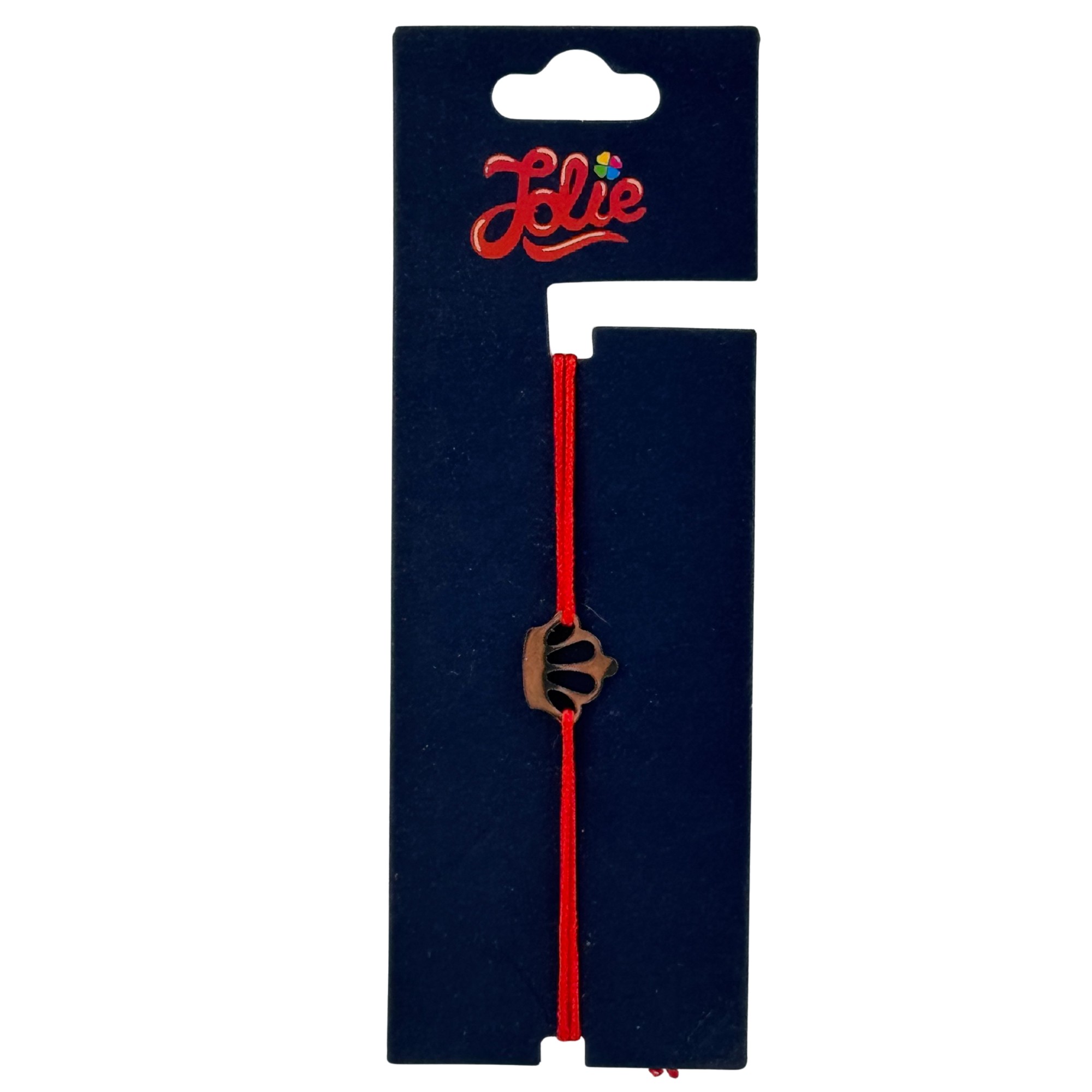 Martisor Bratara din Inox pentru Copii, Jolie, Textil si Inox, Snur Rosu, Model Coroana, Argintiu [2]