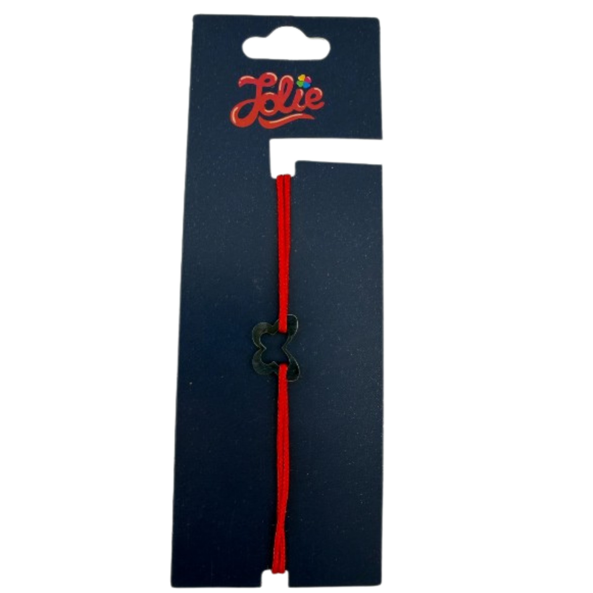 Martisor Bratara din Inox pentru Copii, Jolie, Textil si Inox, Snur Rosu, Model Fluture, Argintiu [2]