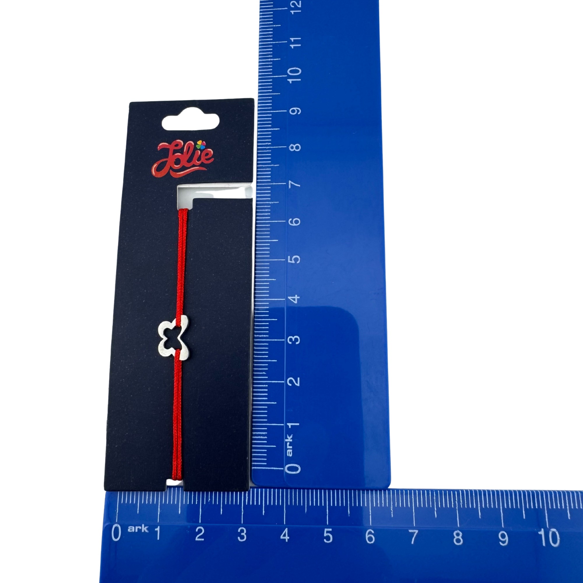 Martisor Bratara din Inox pentru Copii, Jolie, Textil si Inox, Snur Rosu, Model Fluture, Argintiu [3]