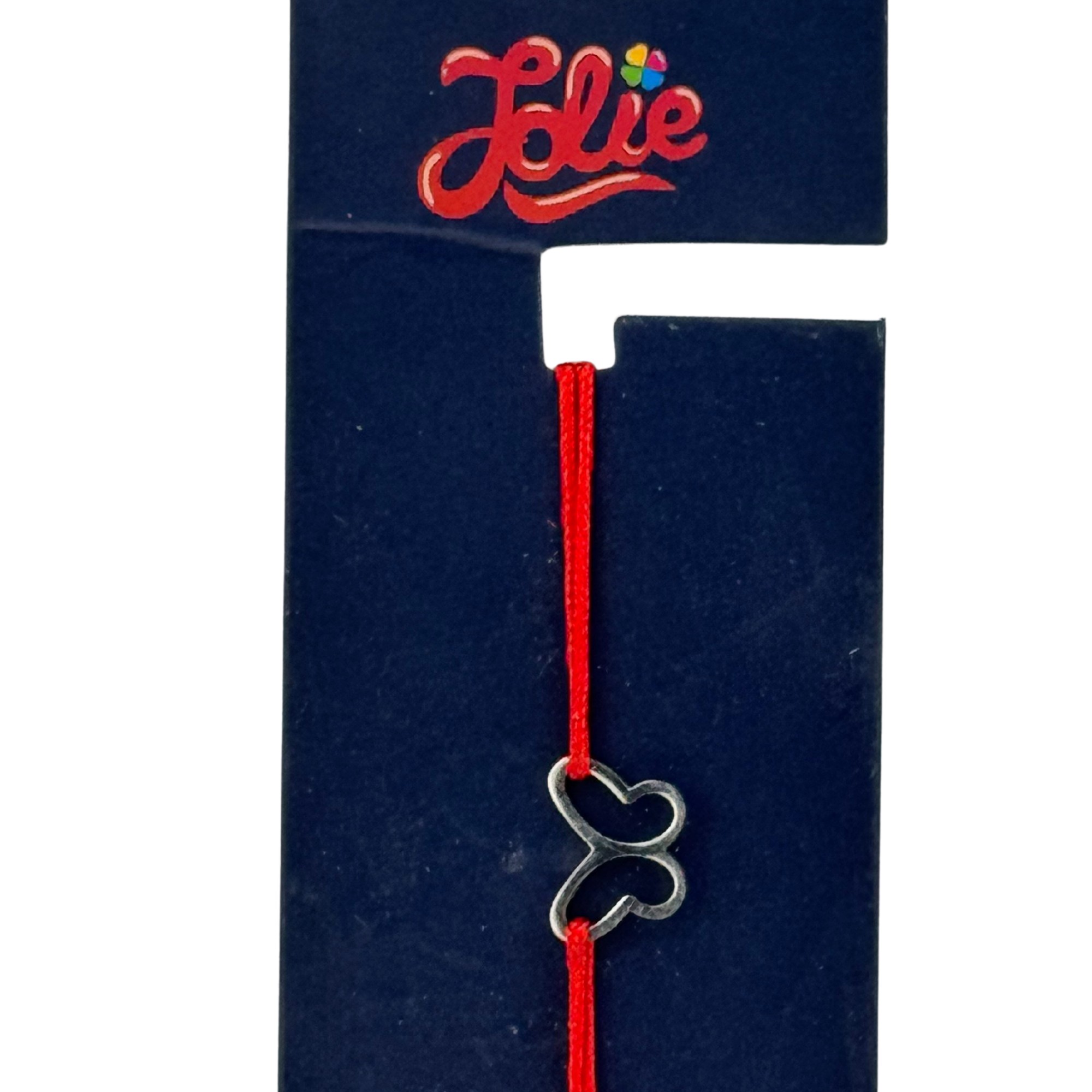 Martisor Bratara din Inox pentru Copii, Jolie, Textil si Inox, Snur Rosu, Model Fluture Gol, Argintiu [1]