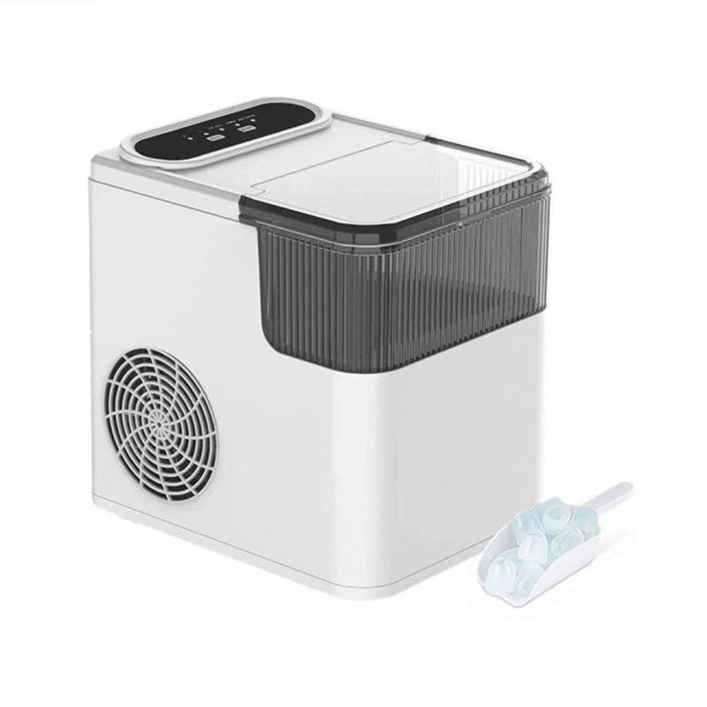 Masina de Facut Gheata, Flippy, din ABS, 12 kg/24h, Capacitate 500 g, 2 Marimi, Portabil, 39 x 23 x 28 cm, Automata, Alb [3]