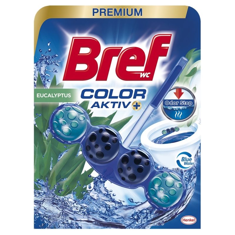 Detergenți și soluții de curățenie - Odorizant WC, Bref, Bile Color Aktiv 50 g Eucalyptus