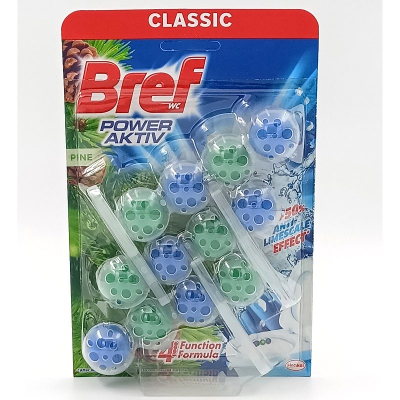 Detergenți și soluții de curățenie - Odorizant WC, Bref, Bile Power Aktiv 3 X 50 g Pine