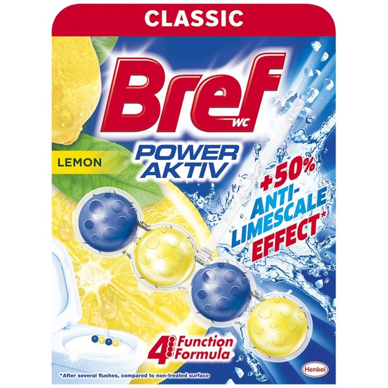 Detergenți și soluții de curățenie - Odorizant WC, Bref, Bile Power Aktiv 50 g Lemon