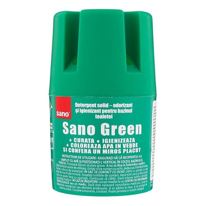 Detergenți și soluții de curățenie - Odorizant WC, Sano, Bazin 150 g Green